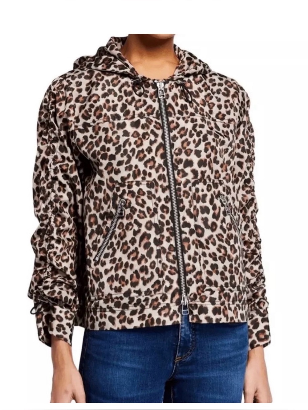 Veronica Beard Leopard-Print Hooded Jacket